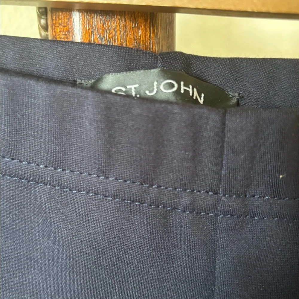 ST JOHN viscose/spandex/leather leggings - Picture 3 of 4